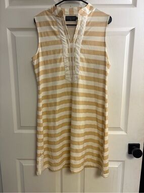 Duffield Lane the Mackinac Dress Striped gold large stretchy